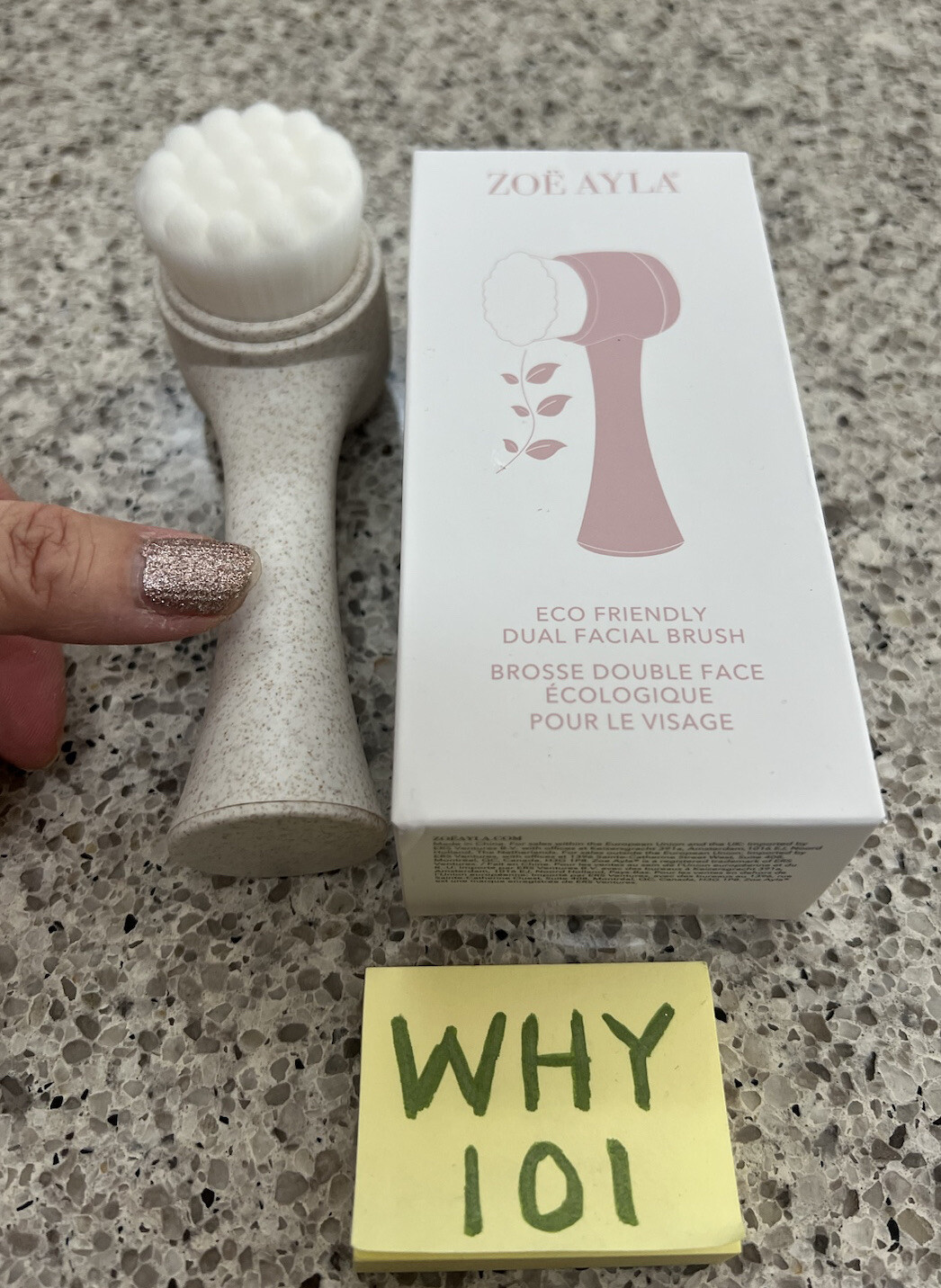 Zoe Ayla Eco Friendly Dual Facial Cleansing Brush FULL SIZE; SEALED BOX $33