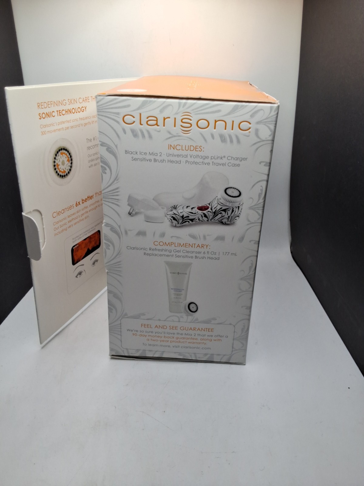 New Clarisonic Mia 2 Sonic Facial Skin Cleansing Brush System Black & White