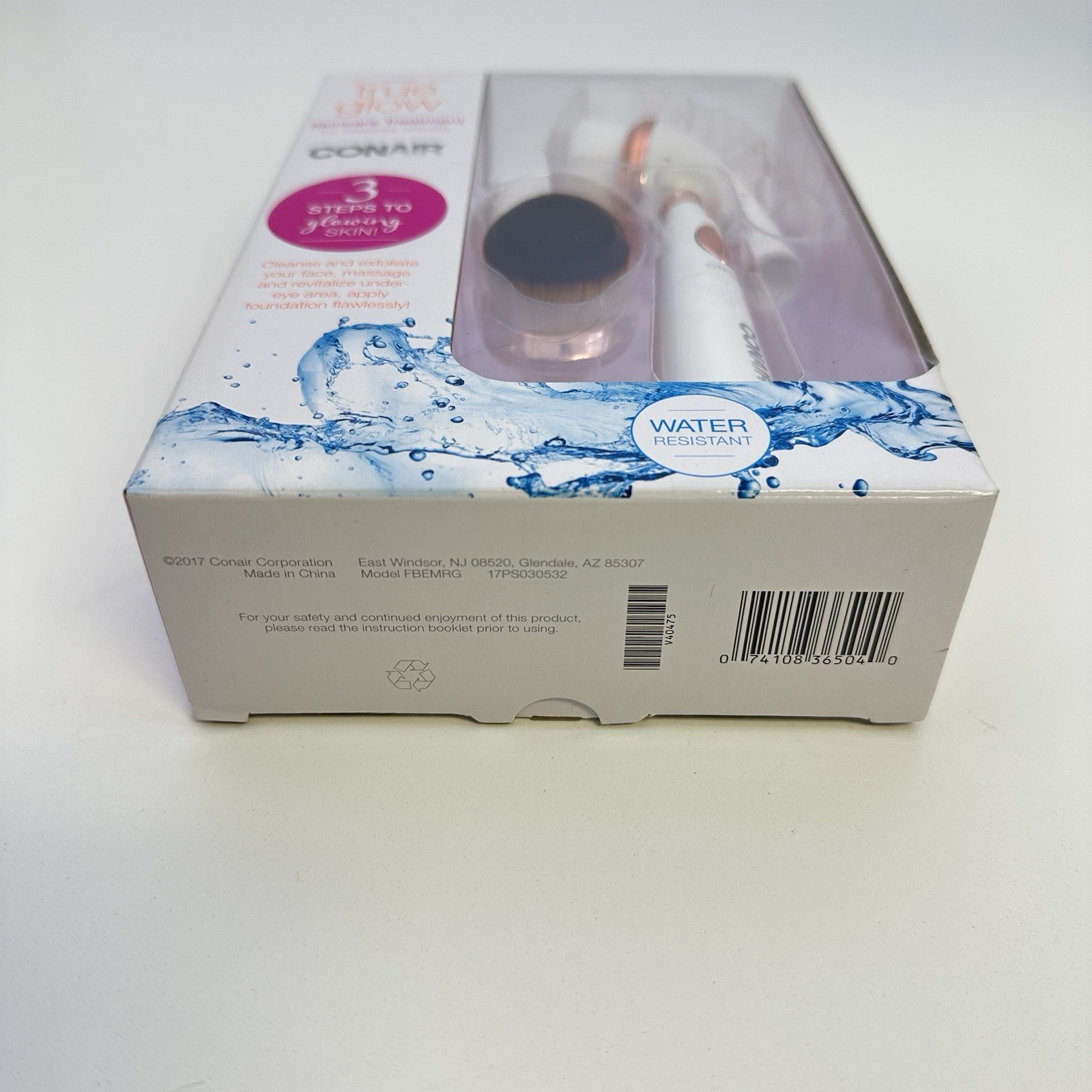Conair True Glow Sonic Skincare Treatment 3 Step Facial Kit Brush Set New Sealed