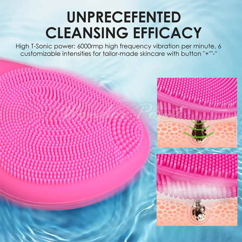 Mini Electric Facial Cleansing Brush Silicone Sonic Face Pore Cleaner Home Use