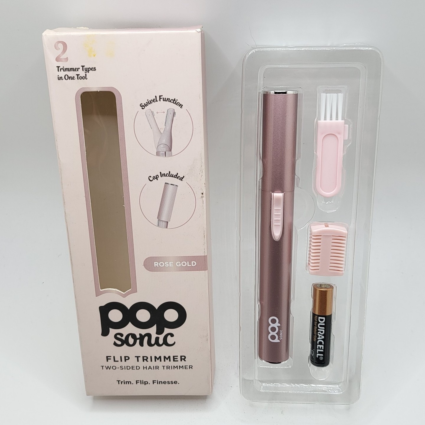 Pop Sonic Flip Hair Trimmer Two-Sided Hair Trimmer ROSE GOLD NIB