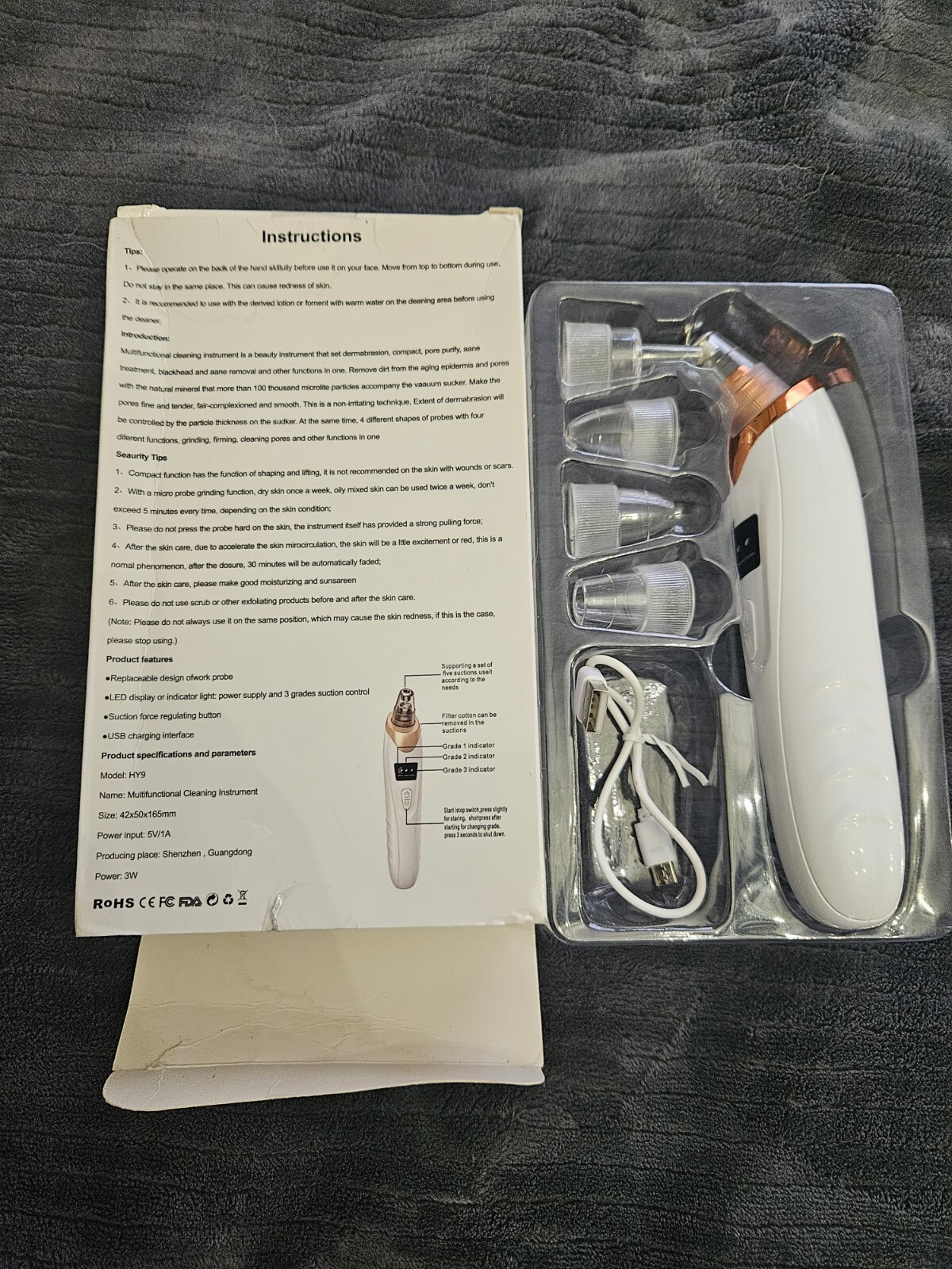 Multifunctional Cleaning Instrument Dermabrasion Acne/Dirt Removal