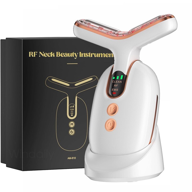 Face Neck Lifting Device Vibration EMS Facial Massager LED Light Therapy Machine