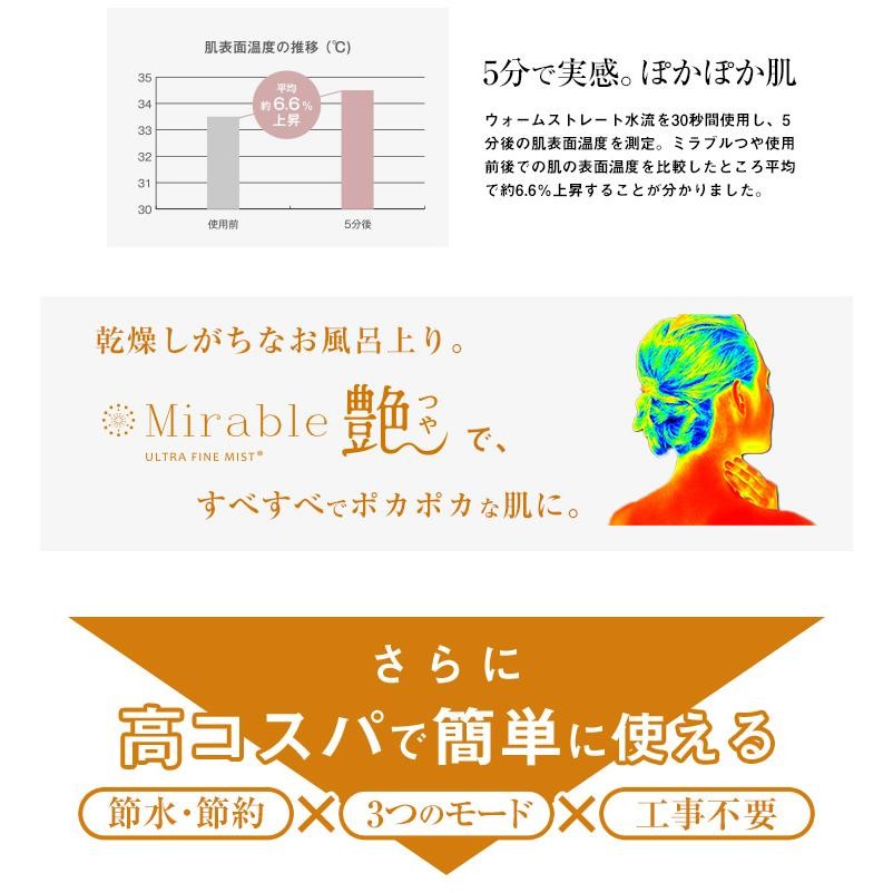 Mirable Glossy Shower Head Micronan Ultrafine Bubbles Japan