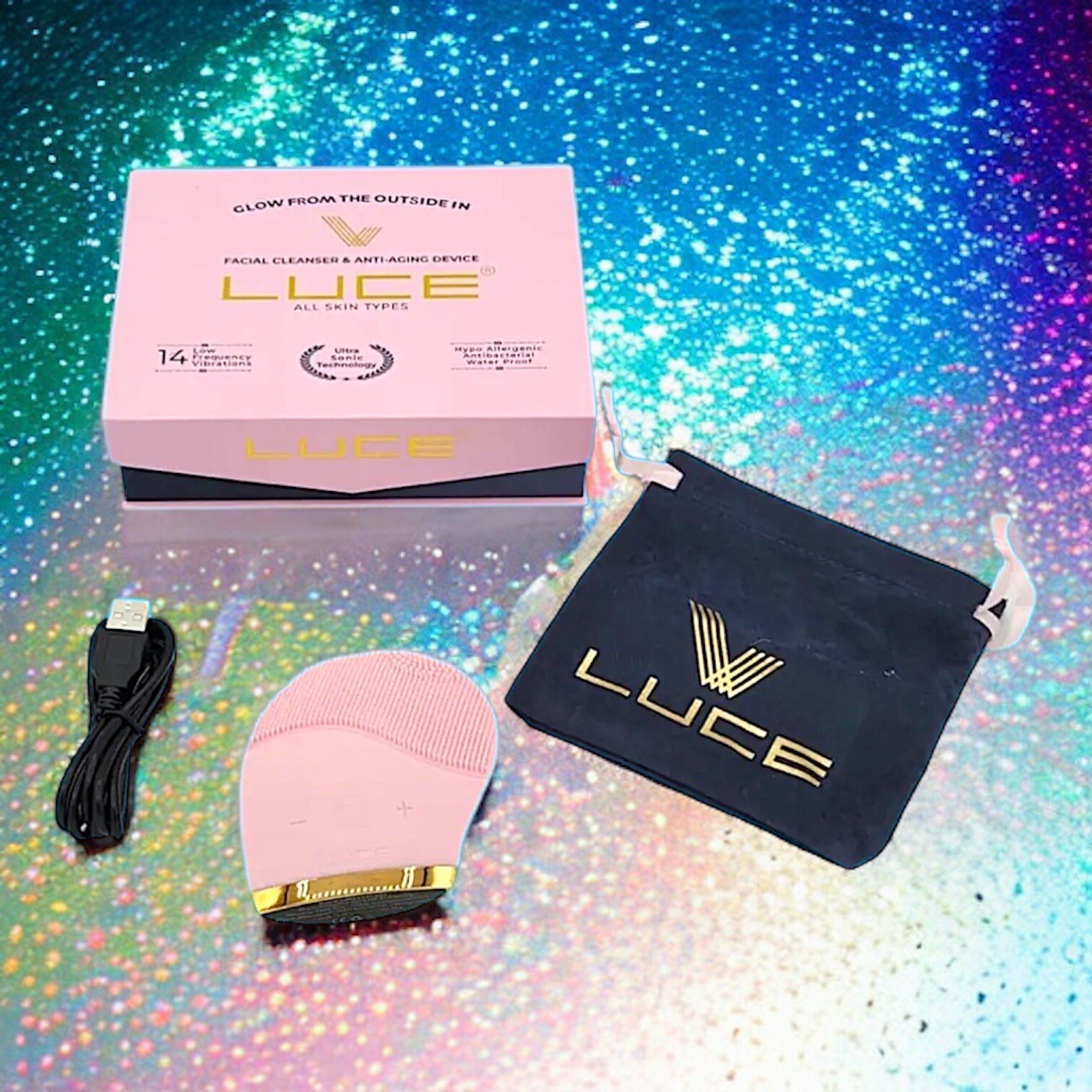 LUCE180° Facial Cleansing Device in Pink New in Box & Sealed