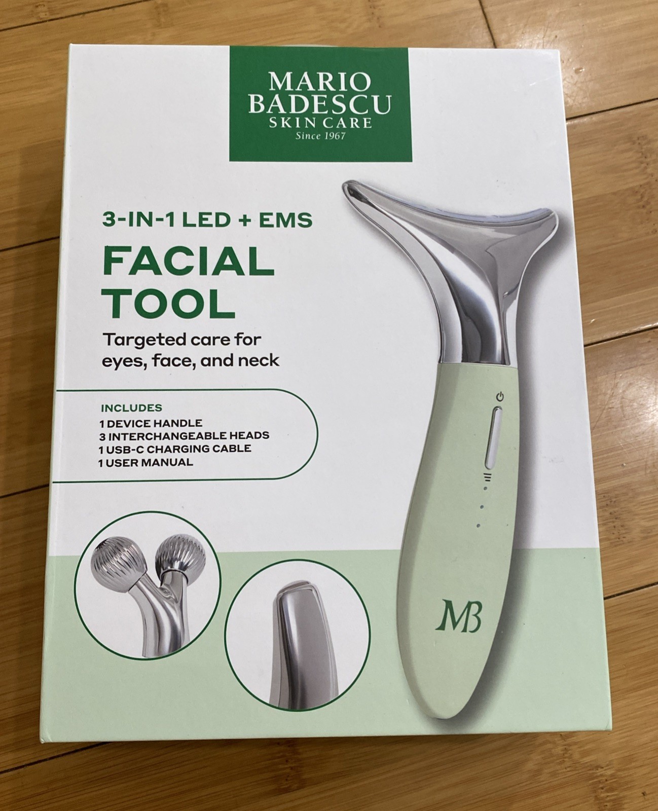 Mario Badescu 3-in-1 LED + EMS Microcurrent Face Lift Tool Neck Skin