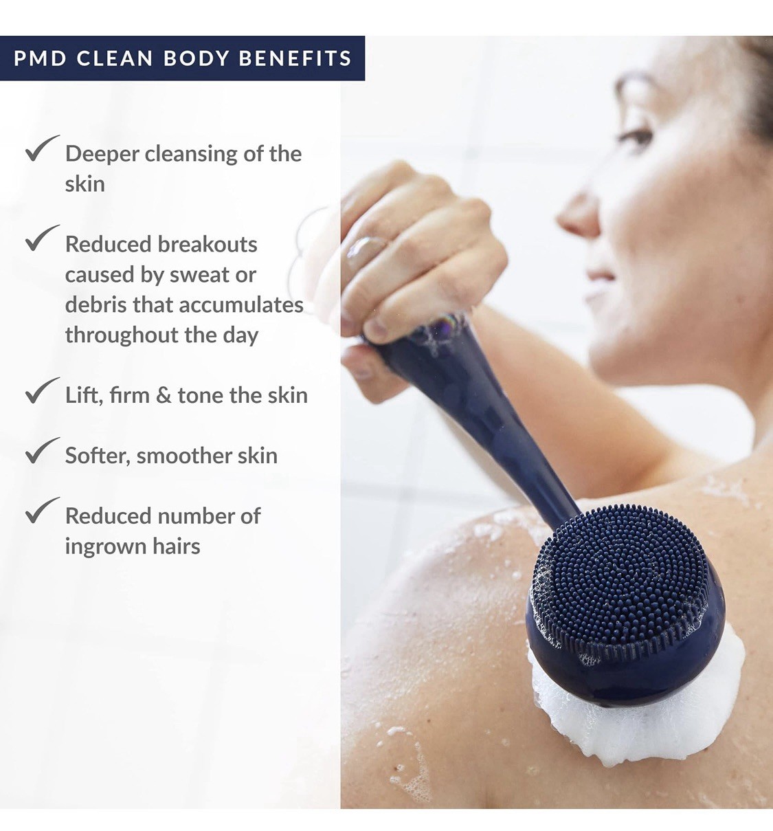 NEW! PMD Clean Body Smart Cleansing Device with Silicone Brush & Three Attachmnt