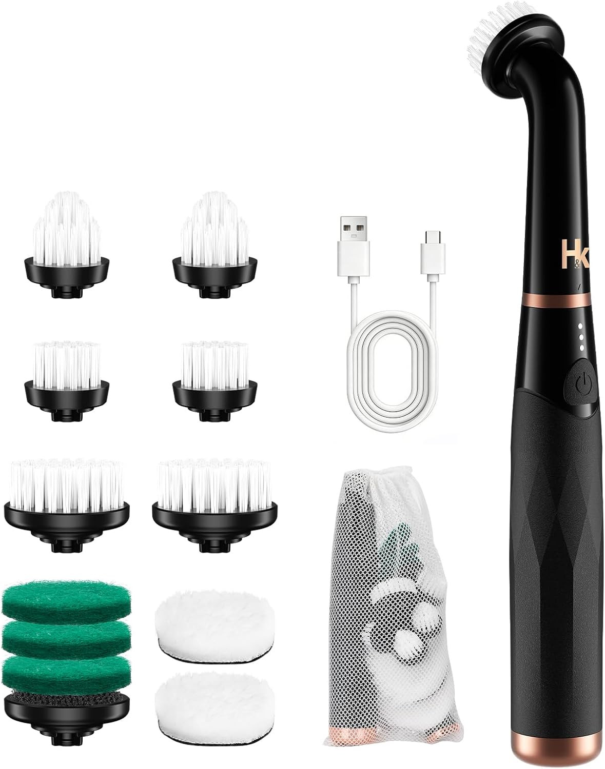 Cordless Electric Spin Scrubber,360° High-Torque Rotation,3 Speed,2600Mah Rechar